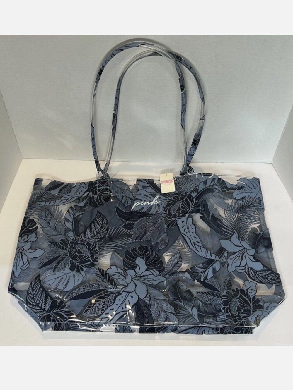 Victoria’s Secret Summer Blue Tropical Flora tote pvc